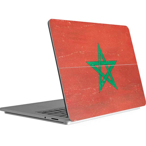 Morocco Flag Distressed Surface Laptop Studio Skin